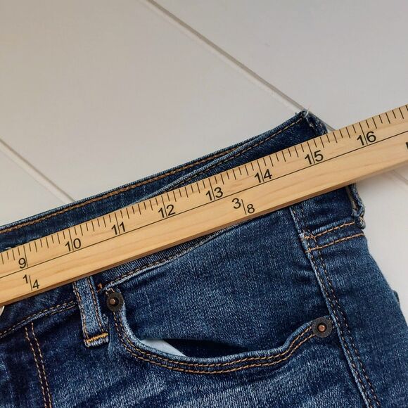 American Eagle Women's 8 Inseam 30.5" Skinny Kick Jeans Boot Cut Blue Med. Wash - Picture 8 of 11